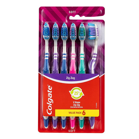 Colgate Zig Zag Soft Toothbrushes, 6pk