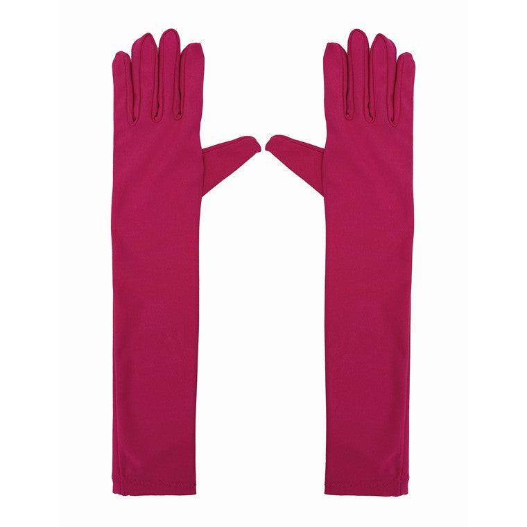 Party Long Satin Gloves, Pink