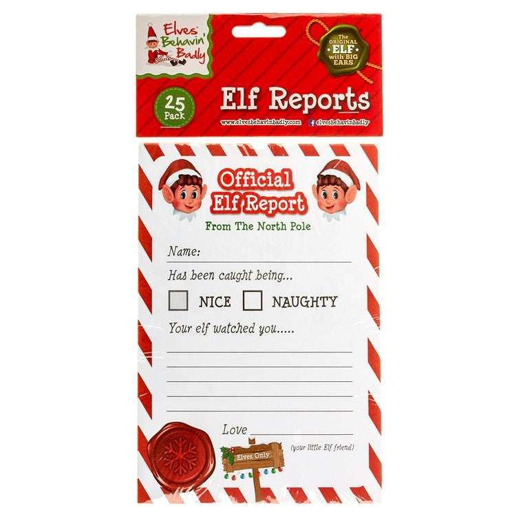 Christmas Elves Elf Reports, 25pk