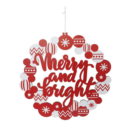 Merry Candy Cane Plaque, 30cm, Asstd