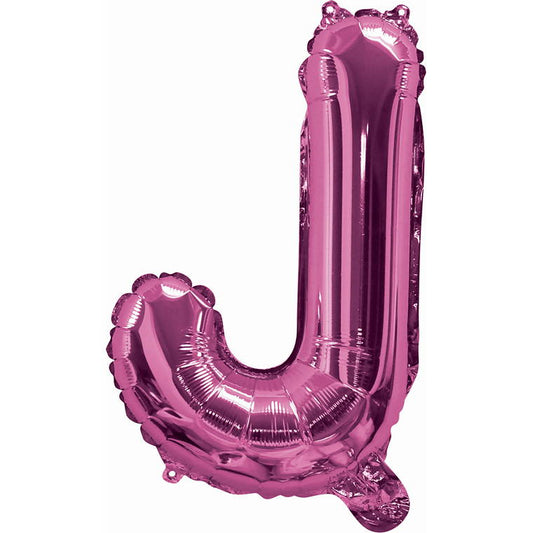 Pink Foil Balloon, 35cm, Letter J