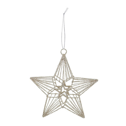 Hanging Glitter Star, 15cm, Asstd