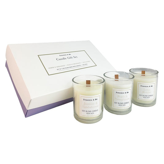 F&M Woodwick Candle Gift Set Of 3 Jars, 110gm