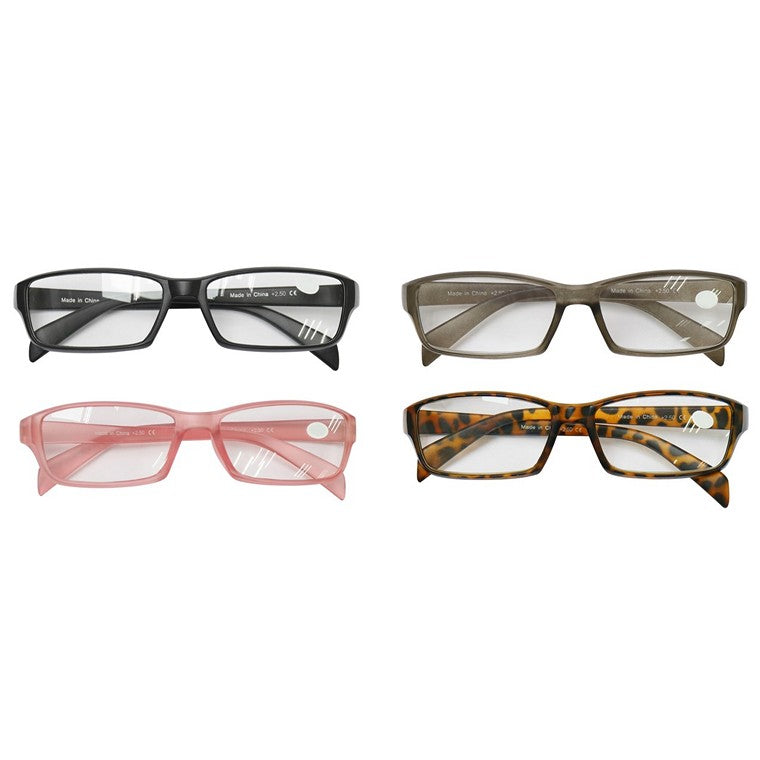 Reading Glasses Matt Frame  +1.50, 4 Asstd Colours