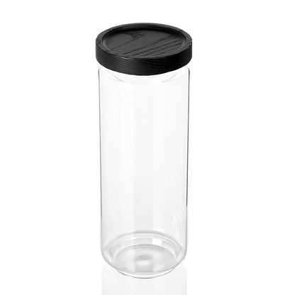 L&L Glass Canister w/ Black Wooden Lid 1.4L