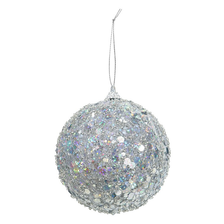 Sequin Confetti Bauble, 10cm, Asstd