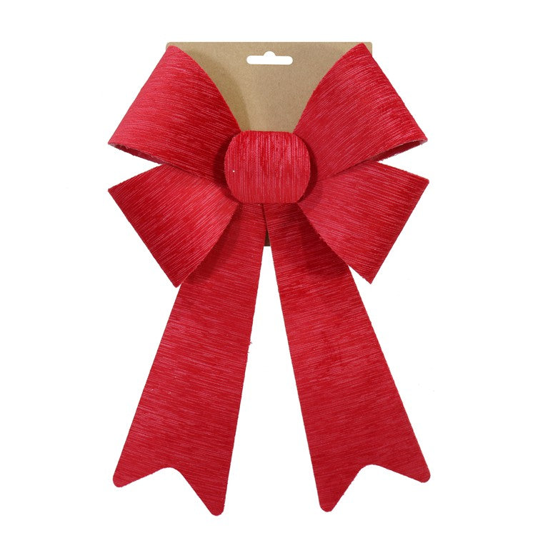 Red Velvet Embossed Bow, Asstd