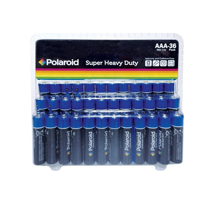 Polaroid Battery, AAA, 36pk, Super Heavy Duty