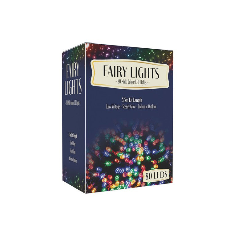 Fairy Lights, 80 LED,  3 Asstd