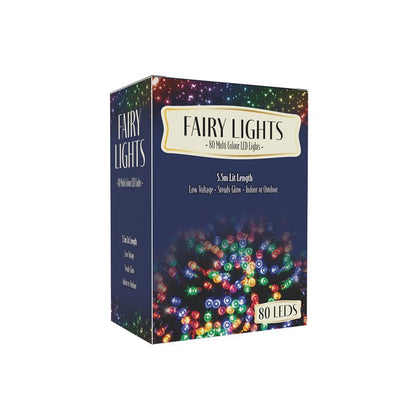 Fairy Lights, 80 LED,  3 Asstd