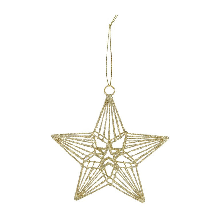 Hanging Glitter Star, 15cm, Asstd