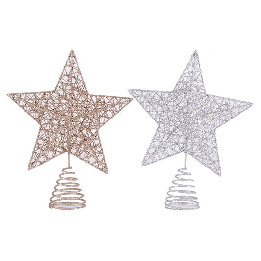 Christmas Wire Tree Topper Star, 2 Asstd Colours