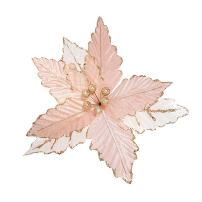 Blush Poinsettia Clip, Asstd