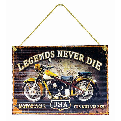 Motorcycle Iron Wall Hanging Deco, 4 Asstd