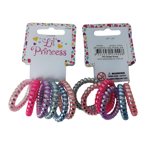 Little Princess Hair Coils, 6pk, 2 Asstd Colours