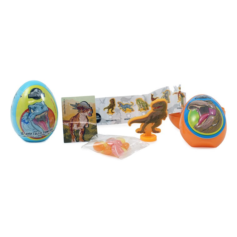 3D Jurassic World Candy Eggs, 3 Asstd Designs