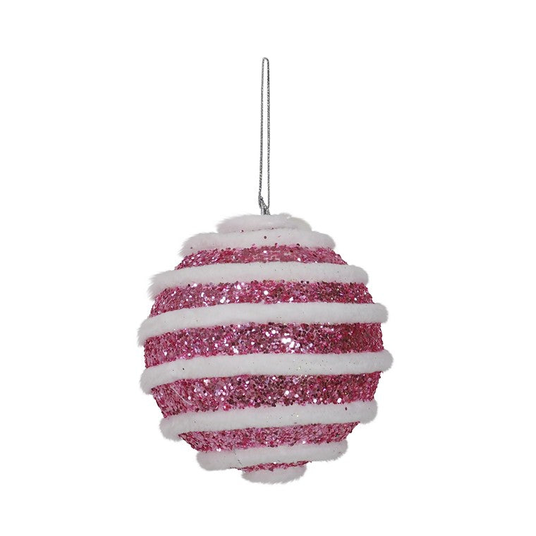 Snow Stripe Candy Ball, 10cm, Asstd