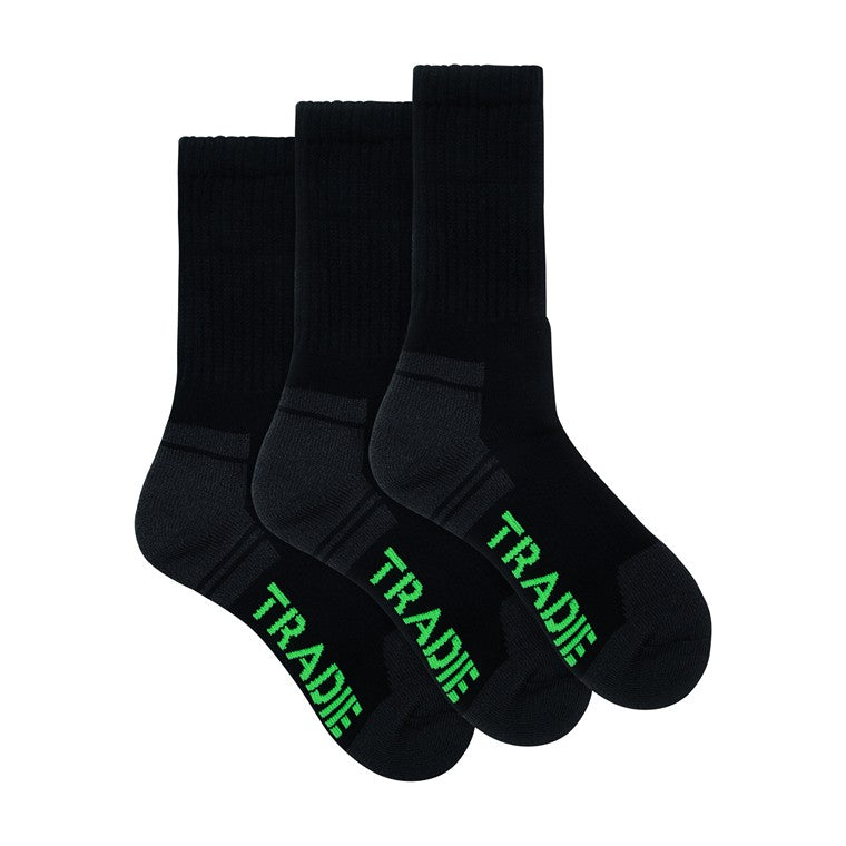 Tradie Mens, Acrylic Work Socks, 3pk, Size 11-13