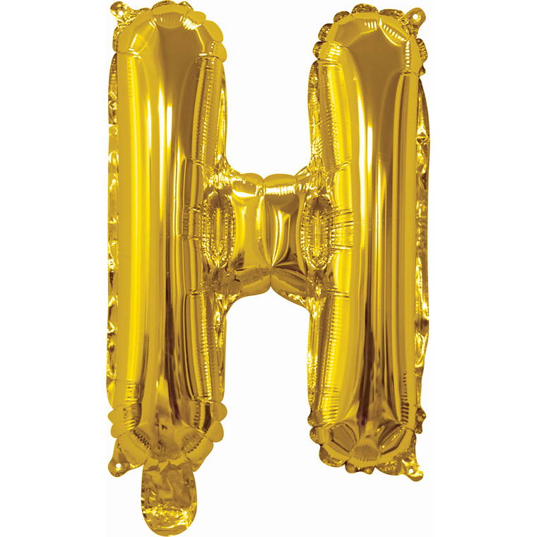 Gold Foil Balloon, 35cm, Letter H