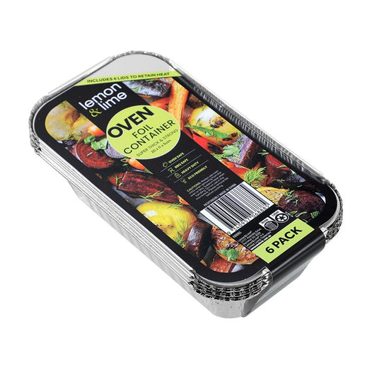 Foil Container w/ Lid, 6pk