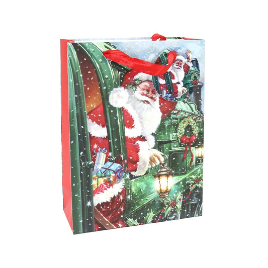 Christmas Santa Glitter, Gift Bag, Medium, Asstd