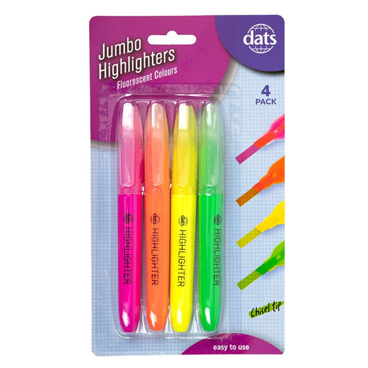 Jumbo Highlighters, 4pk