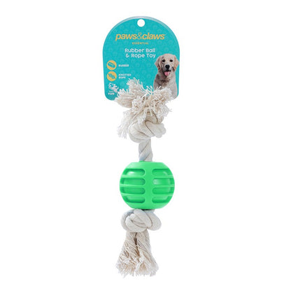 Rubber Ball & Rope Toy, Asstd