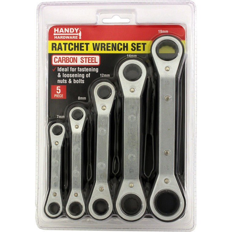 Ratchet Wrench Set 5pce, Carbon Steel