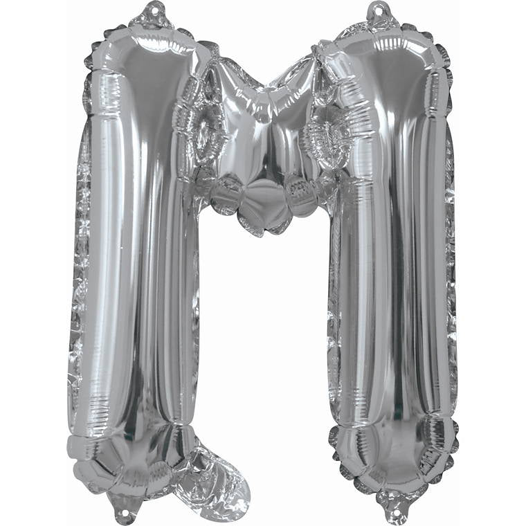 Silver Foil Balloon, 35cm, Letter M