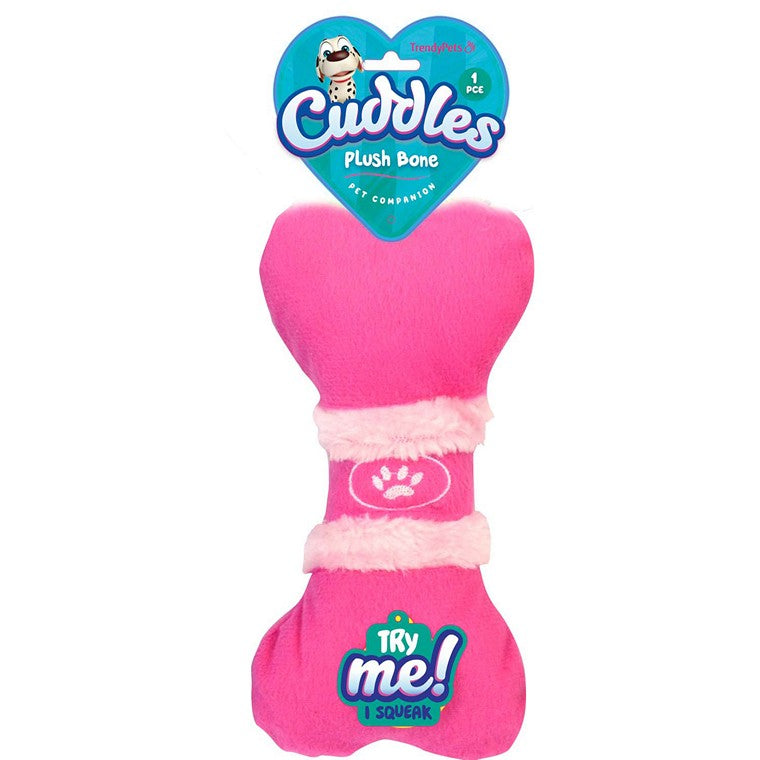 Cuddles Plush Dog Bone, Asstd