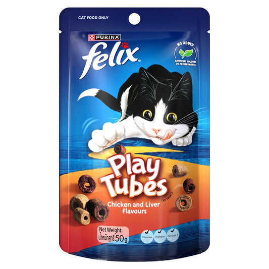 Felix Play Tubes Chicken & Liver Cat Treats, 50g