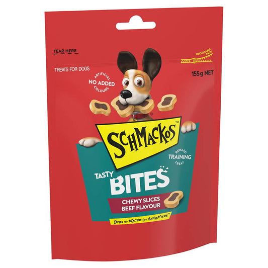 Schmackos Tasty Bites Chewy Slices Beef, 155gm