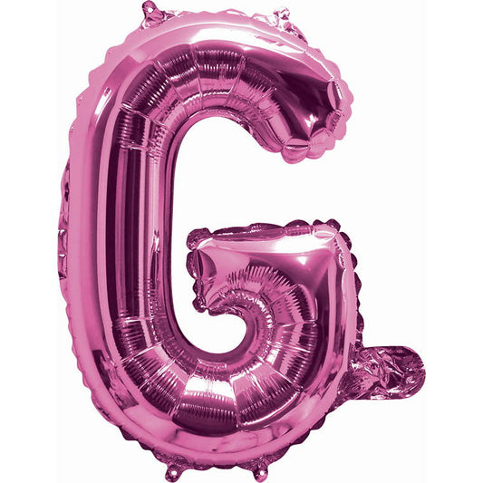 Pink Foil Balloon, 35cm, Letter G