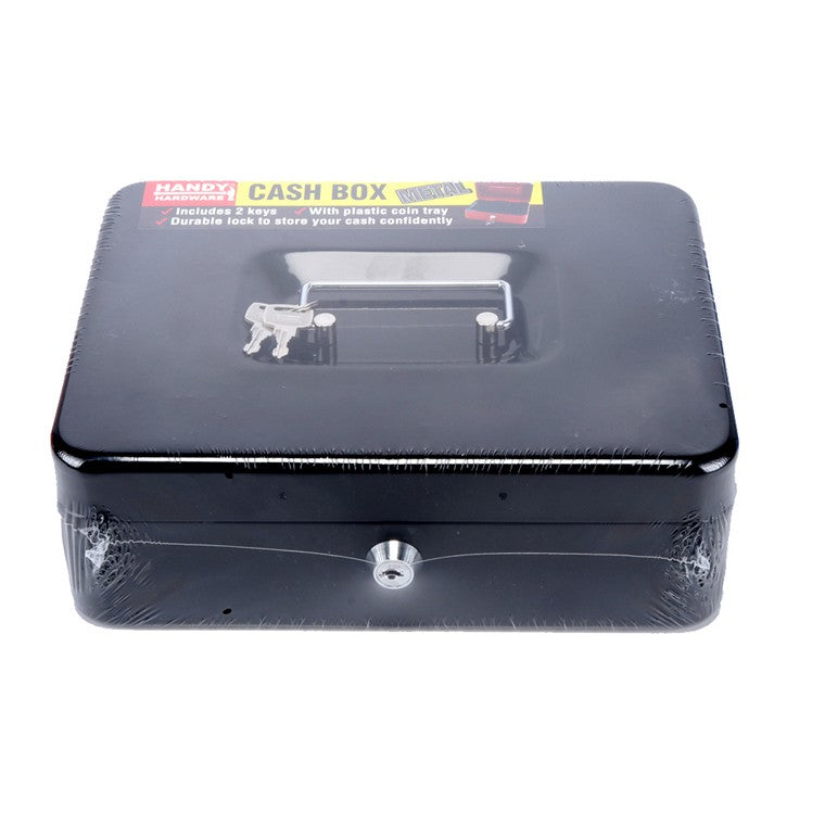 Metal Cash Box, 25x20x9cm, 3 Asstd Colours