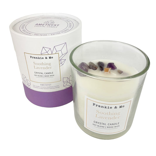 F&M Woodwick Crystal Candle Lavender, 200gm