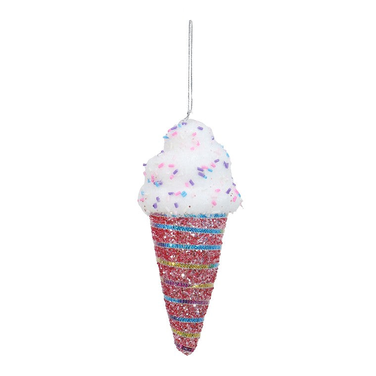 Hanging Icecream Rainbow Cone, 15cm, Asstd