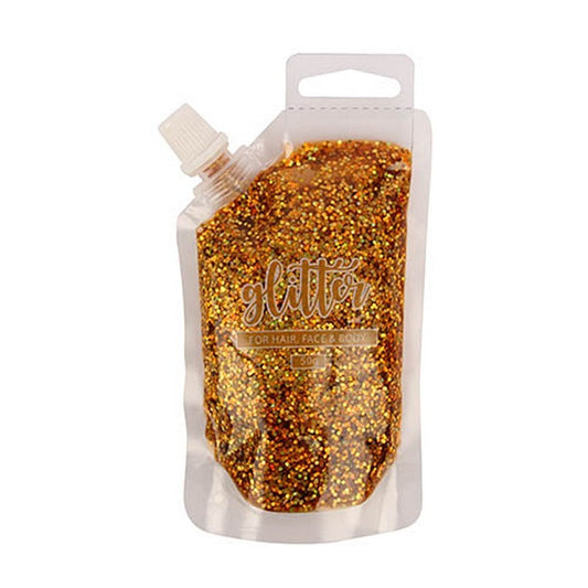 Gold Glitter Gel Pouch, 50gm