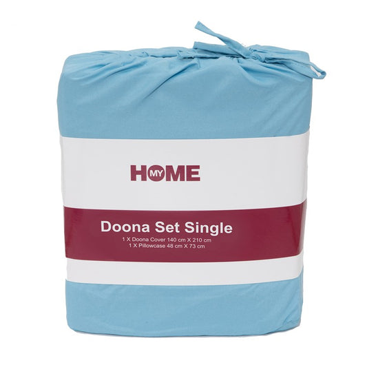 My Home Microfibre Doona Set, Single, Blue