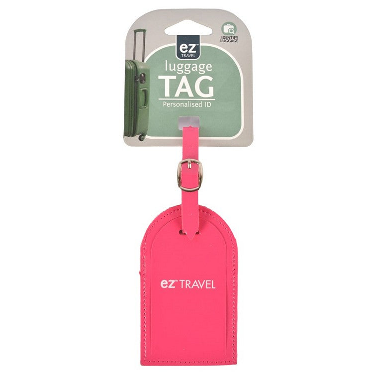 Leather Luggage Tag, 3 Asstd