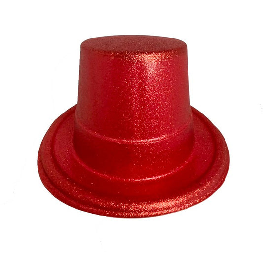 Party Top Hat Glitter, Red