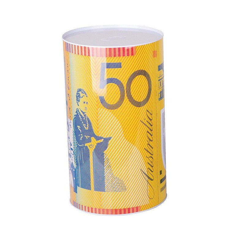 Aust Note Money Tin, Jumbo, 3 Asstd Designs