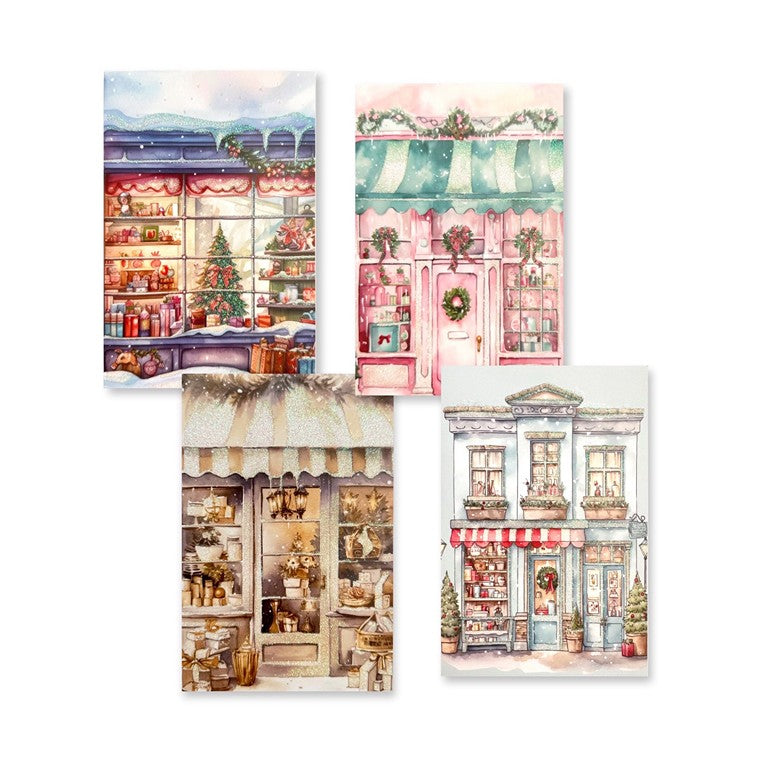 Christmas Shop Window Cards, Asstd, 8pk