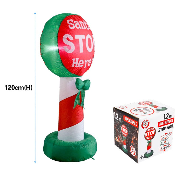 Inflatable Santa Stop Here, 1.2m