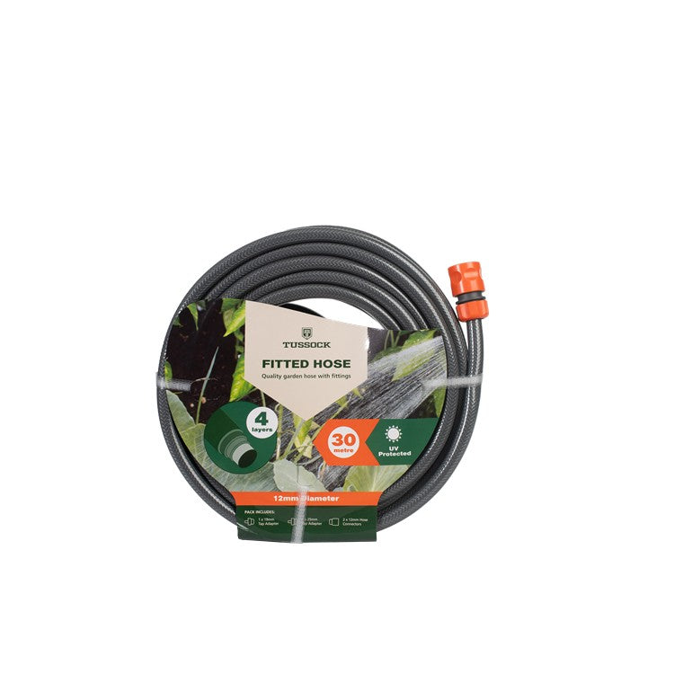 Premium 4 Layer Fitted Garden Hose, 30m