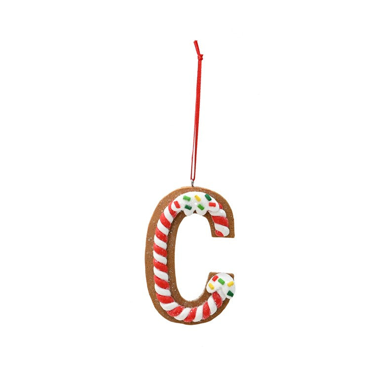 Hanging Gingerbread Alphabet Decoration, Asstd