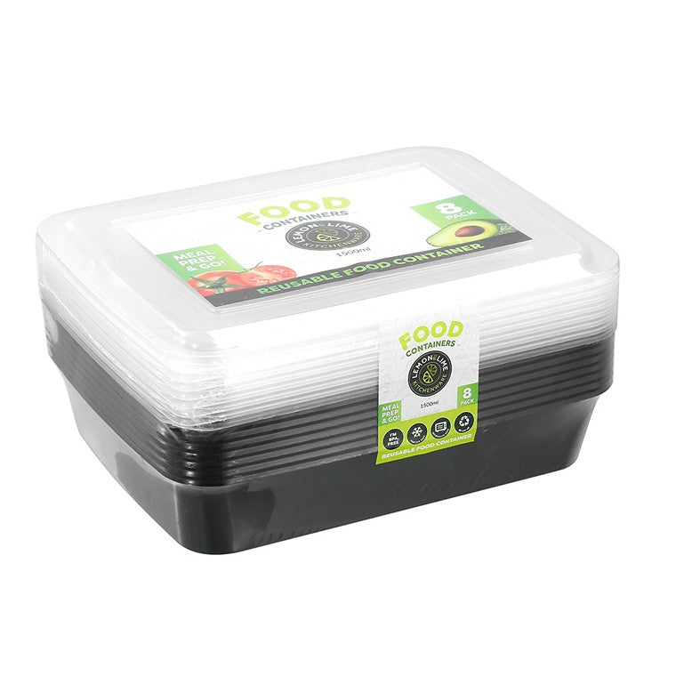 L&L Food Prep Containers, 1500ml, 8pk