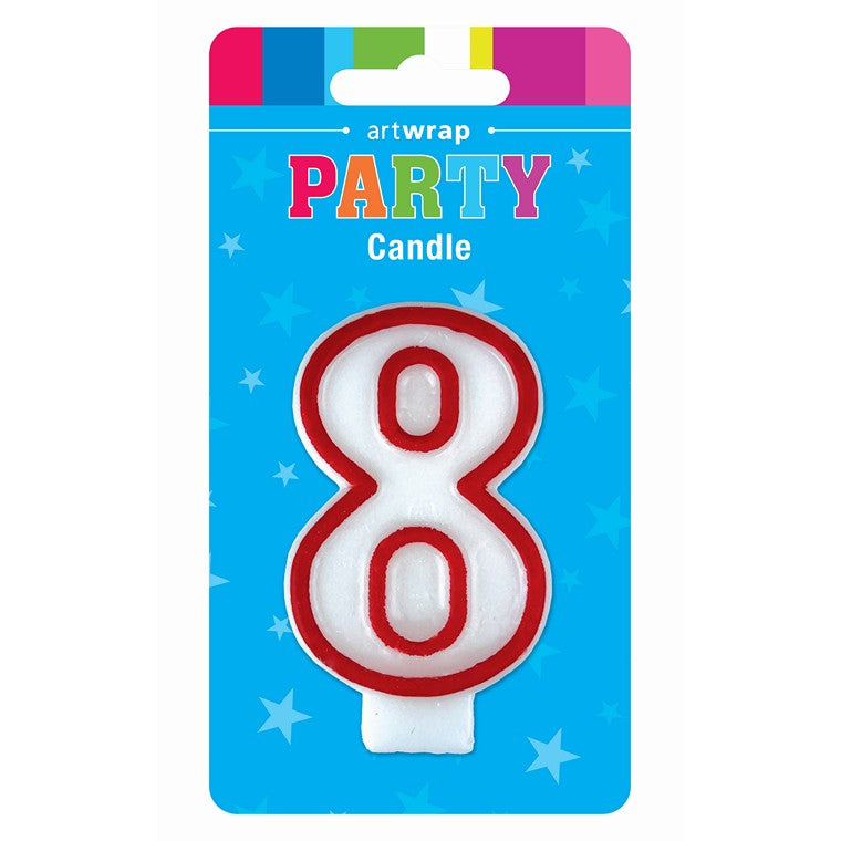 Number Candle, Red, 8