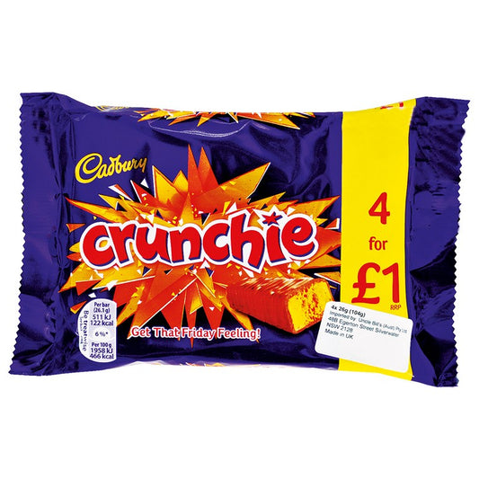 Cadbury Crunchie, 4pk, 104g