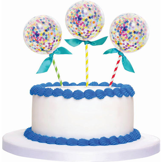 Cake Topper Balloon Confetti, 3pk