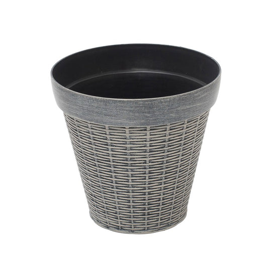 Wicker Planter, 20cm, Grey